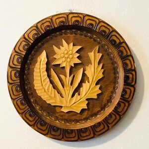 7” Handcarved Edelweiss Plate